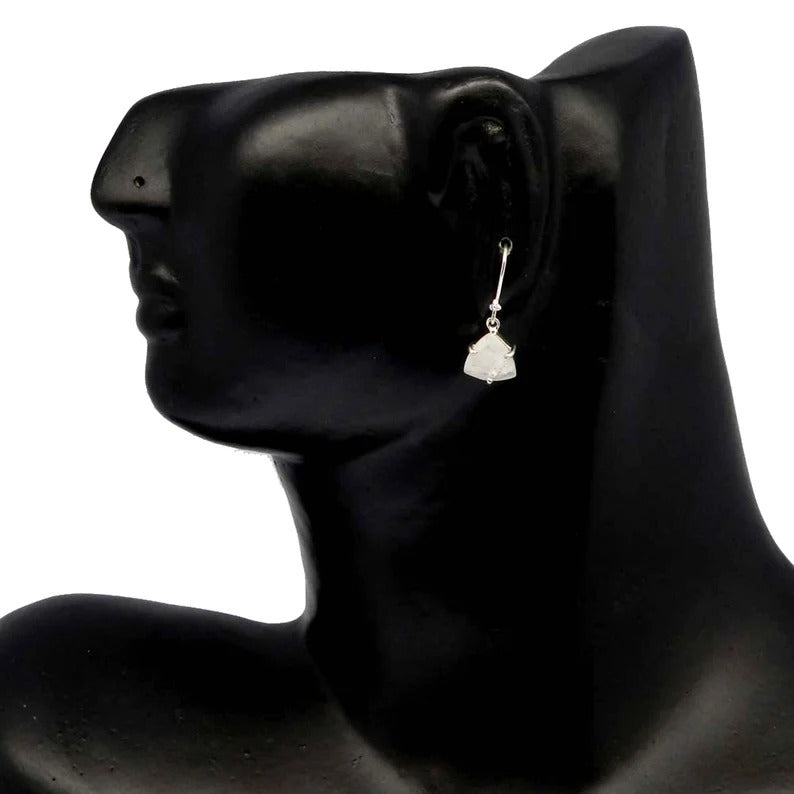 92.5 Sterling Silver Rainbow Moonstone Dangle Earring