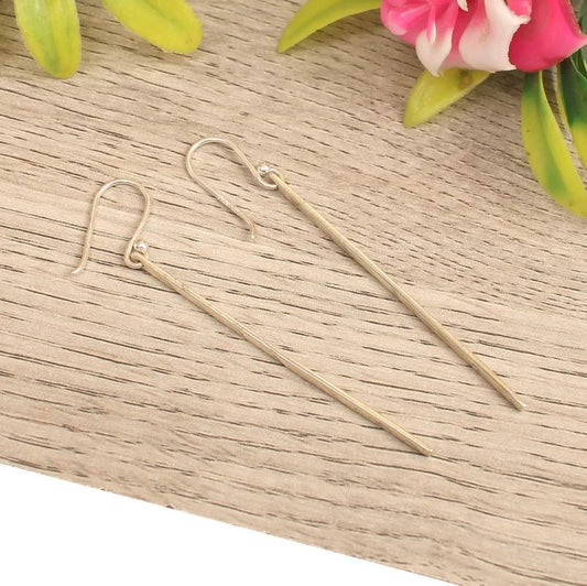 925 Sterling Silver Long Bar Dangle Earring