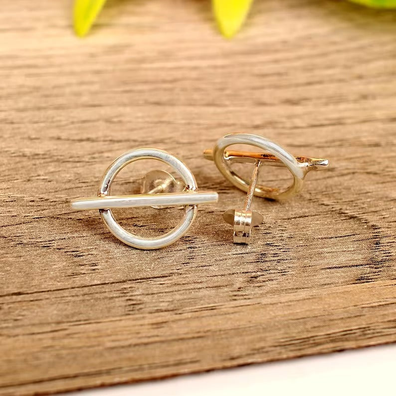 925 Sterling Silver Tiny Circle Stud Earrings