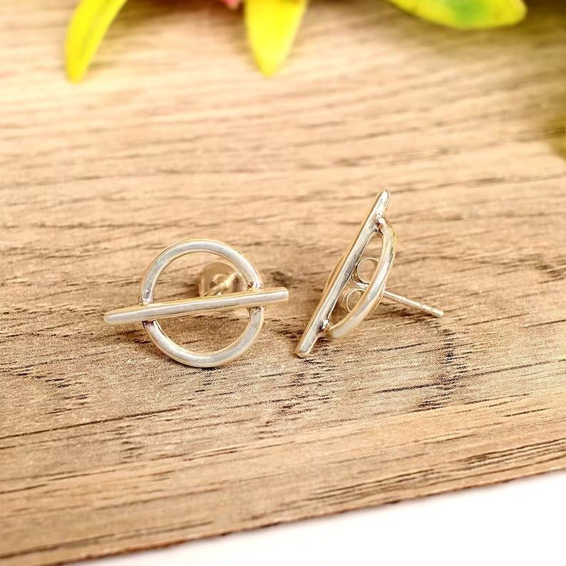 925 Sterling Silver Tiny Circle Stud Earrings