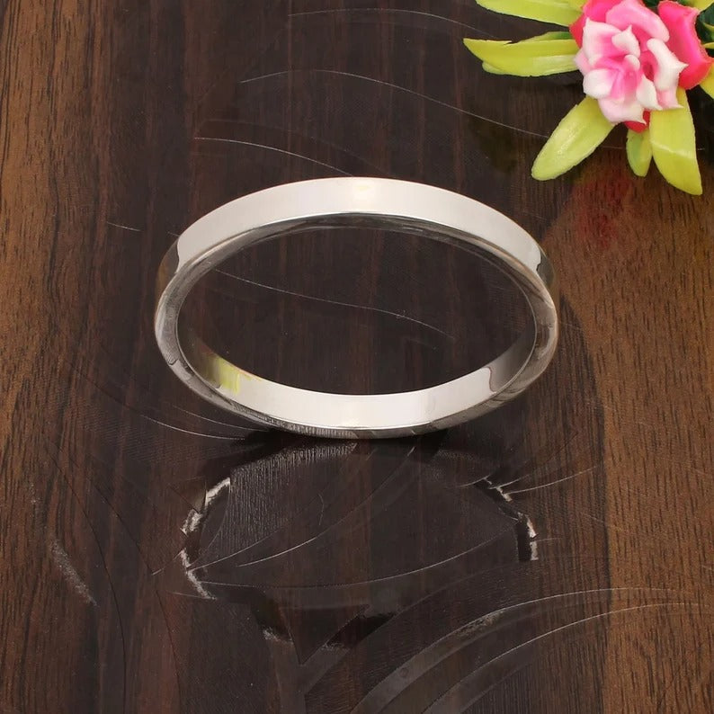 925 Sterling Silver Plain Kada Bangle