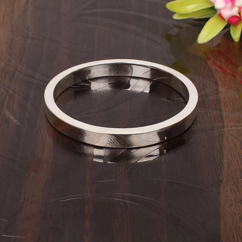 925 Sterling Silver Plain Kada Bangle