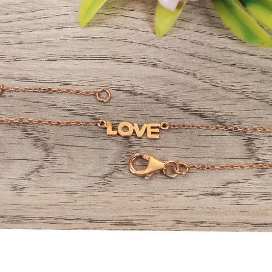 92.5 Sterling Silver Gold Plated LOVE Necklace