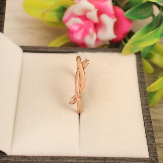 925 Sterling Silver Knot Rose Gold Plated Ring