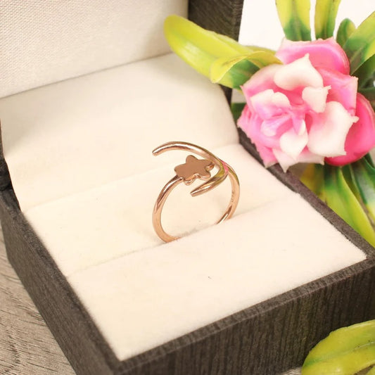 925 Sterling Silver Celestial Adjustable Rose Gold Ring