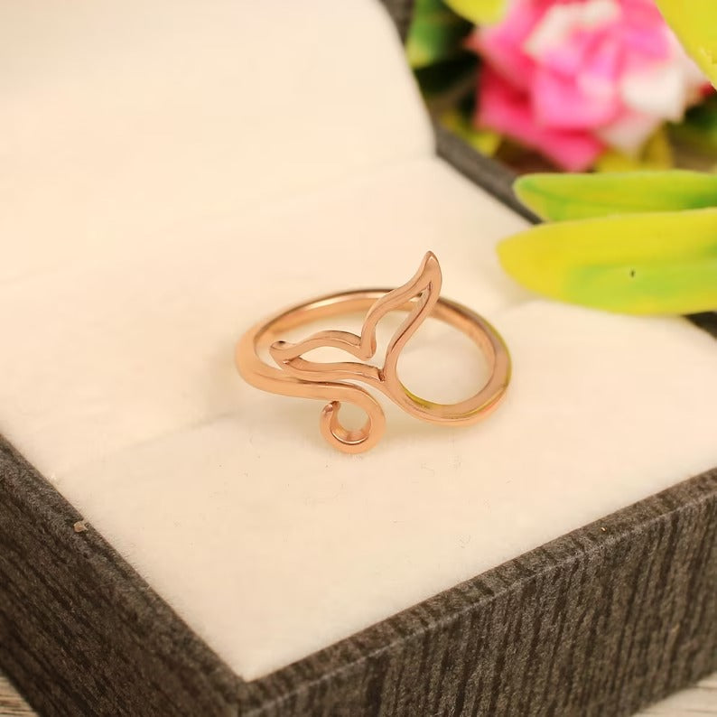 925 Sterling Silver Wire Mermaid Tail Ring