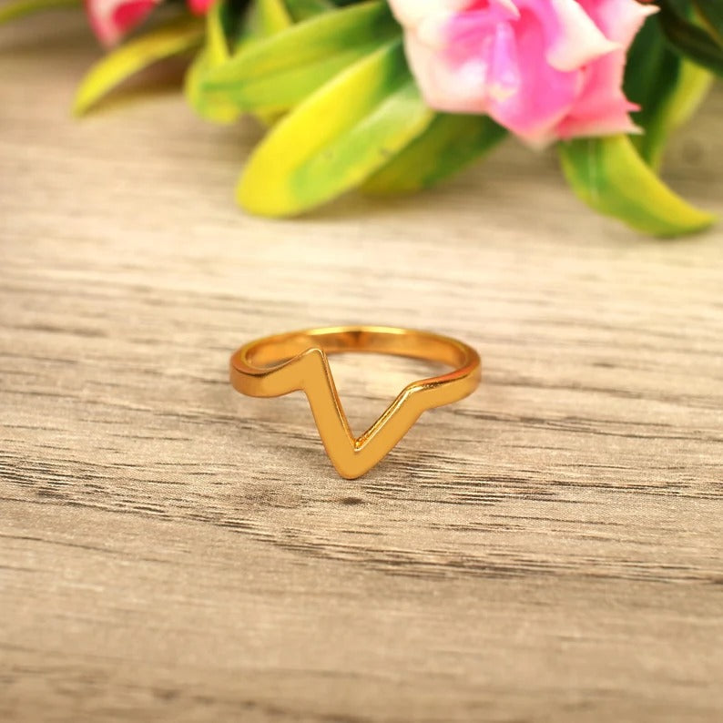 925 Silver Chevron ring