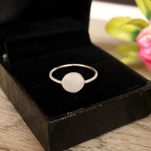 925 Silver Round Plain Disc Ring