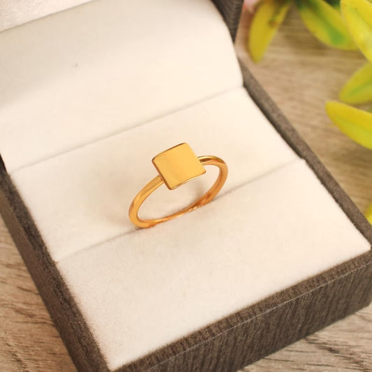 925 Sterling Silver Ring Square Geometric Ring