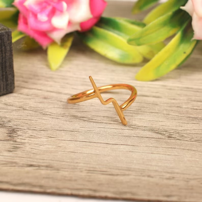 925 Sterling Silver Lightning Bolt Ring