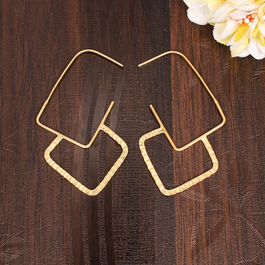 Gold Plated Women Designer Brass Earring