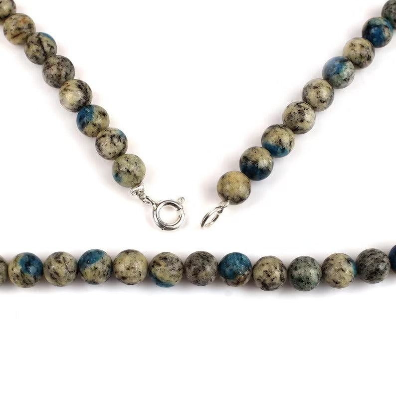 92.5 Sterling Silver K2 Jasper Gemstone Necklace