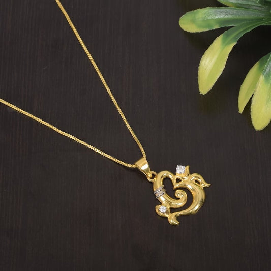 92.5 Sterling Silver OM Designer Necklace