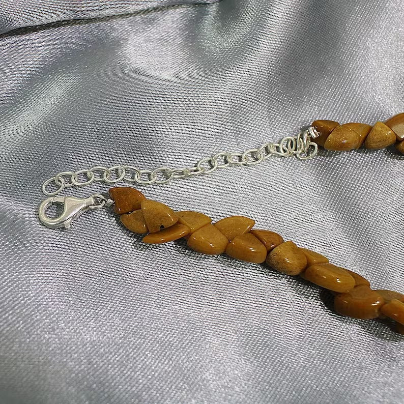 Golden Jasper Gemstone 92.5 Sterling Silver Necklace