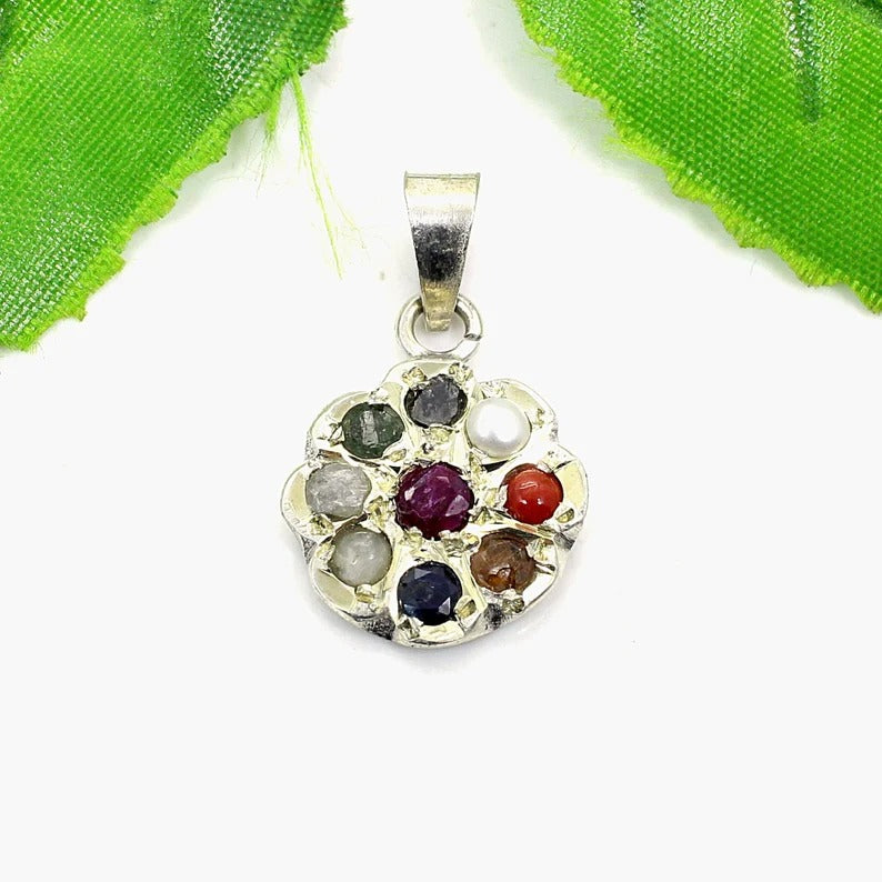 92.5 Sterling Silver Multi Gemstone Chakra Pendant