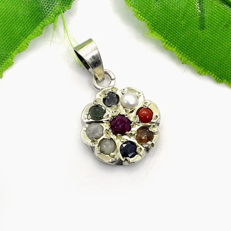 92.5 Sterling Silver Multi Gemstone Chakra Pendant