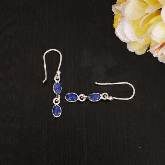 92.5 Sterling Silver Lapis Lazuli Gemstone Earring