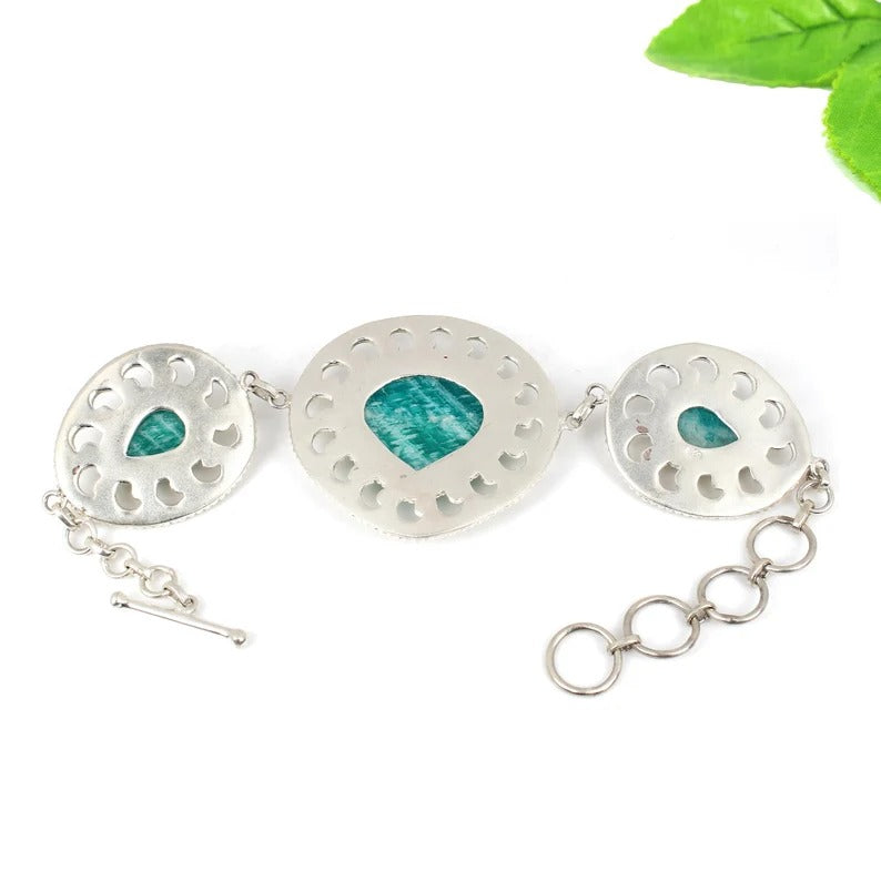 92.5 Sterling Silver Amazonite Bracelet