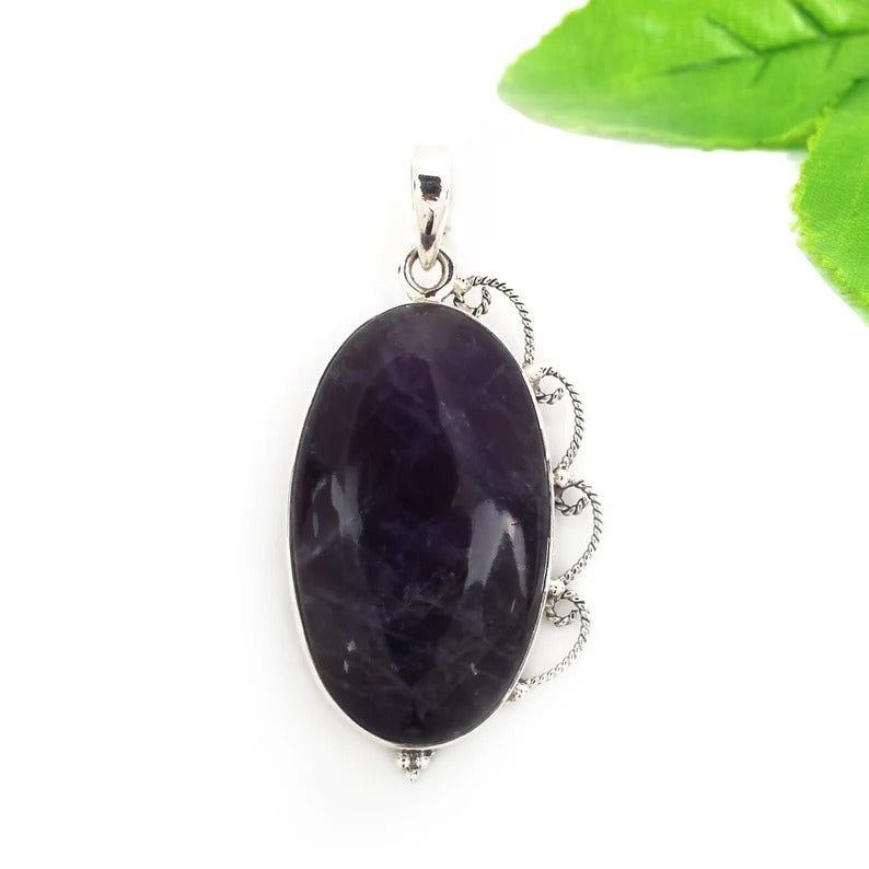 Amethyst Gemstone 92.5 Sterling Silver Pendant