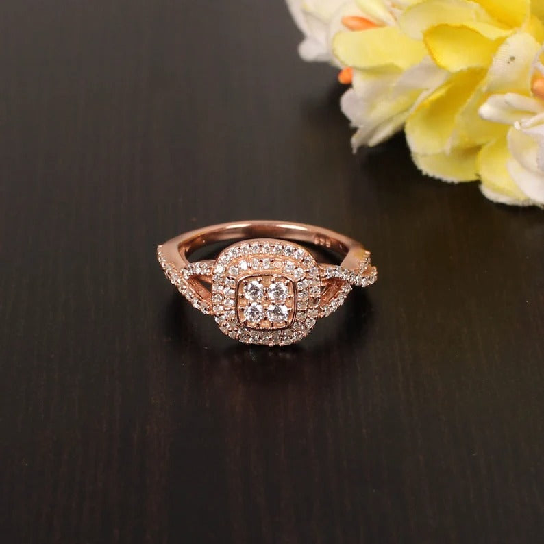 92.5 Sterling Silver Women Designer CZ Gemstone Ring