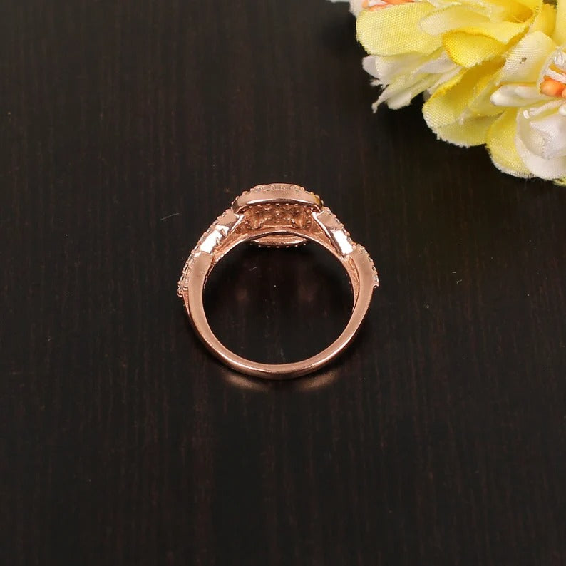 92.5 Sterling Silver Women Designer CZ Gemstone Ring