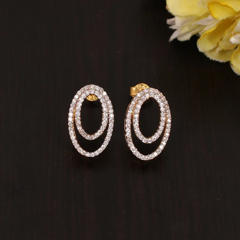 925 Sterling Silver White Cz Stone Stud Earring