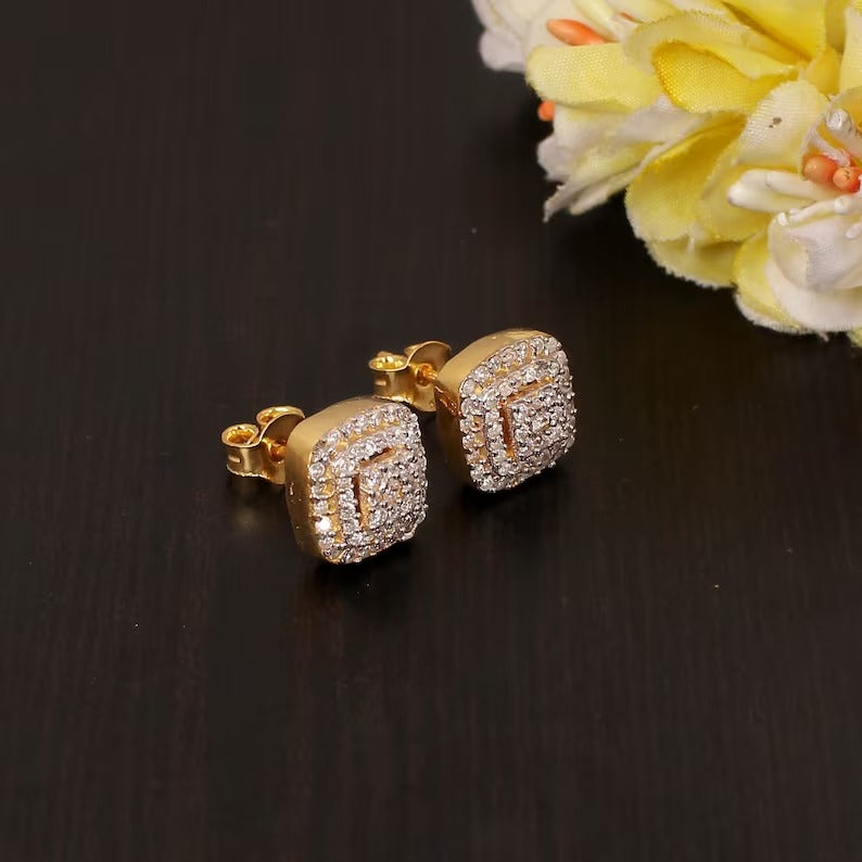 925 Sterling Silver Women Handmade Stud Earring