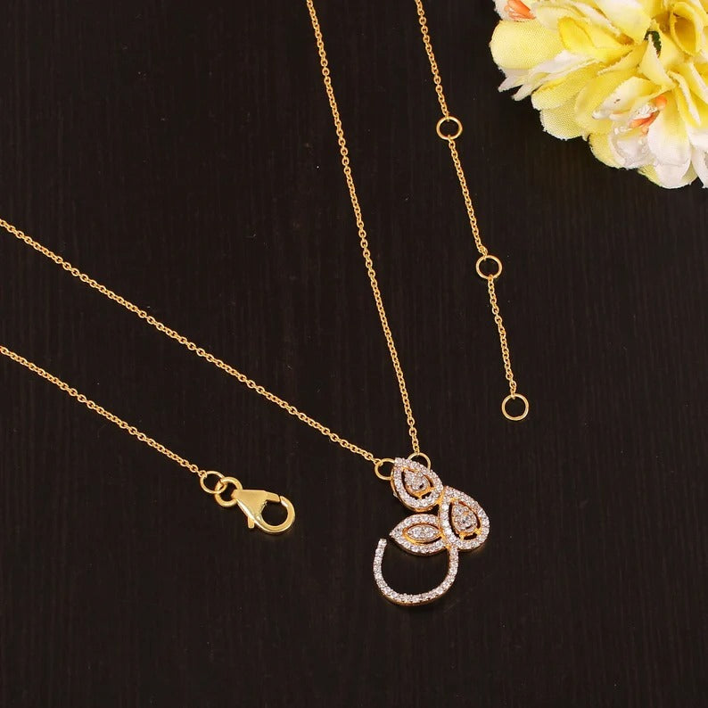 925 Sterling Silver Designer Cz Stone Necklace