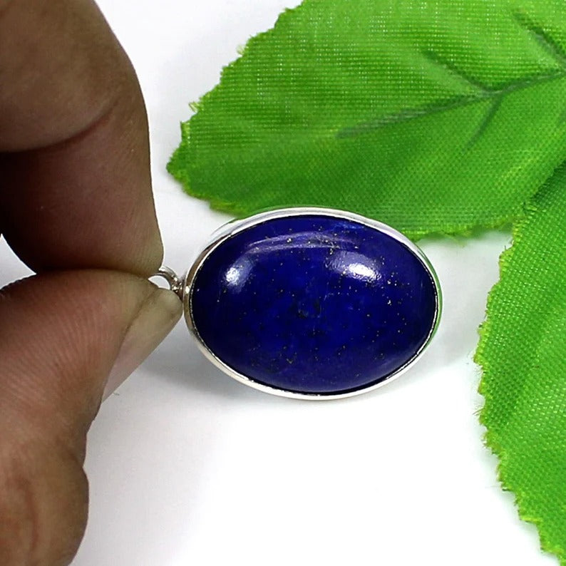 92.5 Sterling Silver Lapis Lazuli Gemstone Pendant