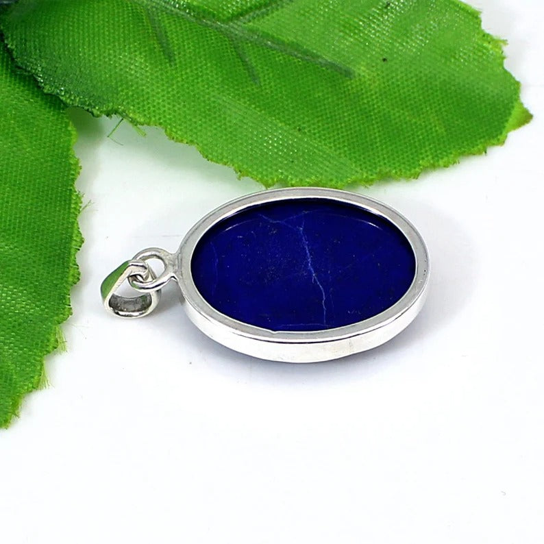 92.5 Sterling Silver Lapis Lazuli Gemstone Pendant