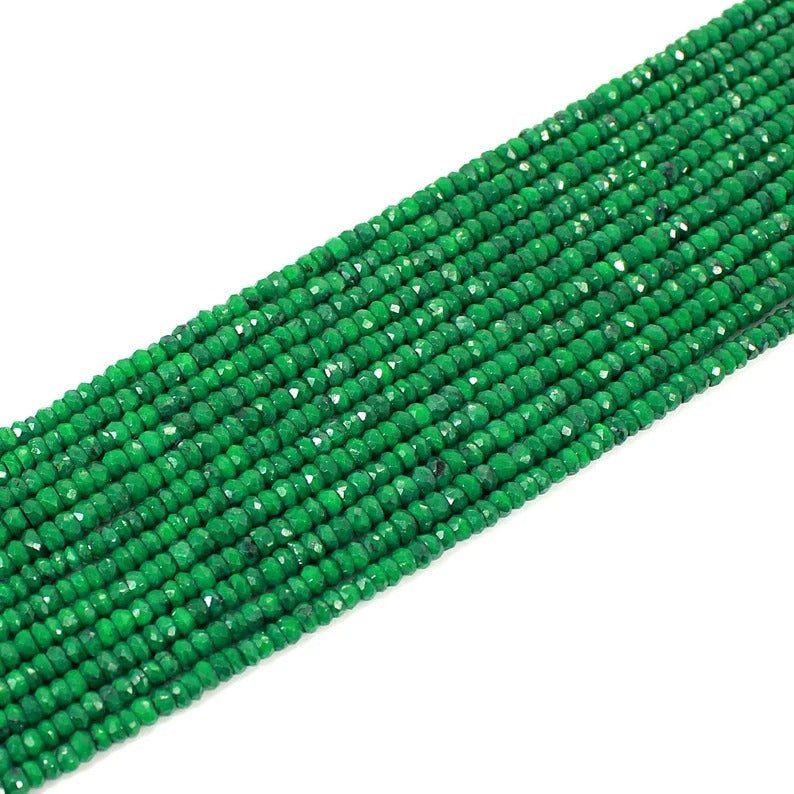 Emerald Corundum Beads Gemstone Necklace