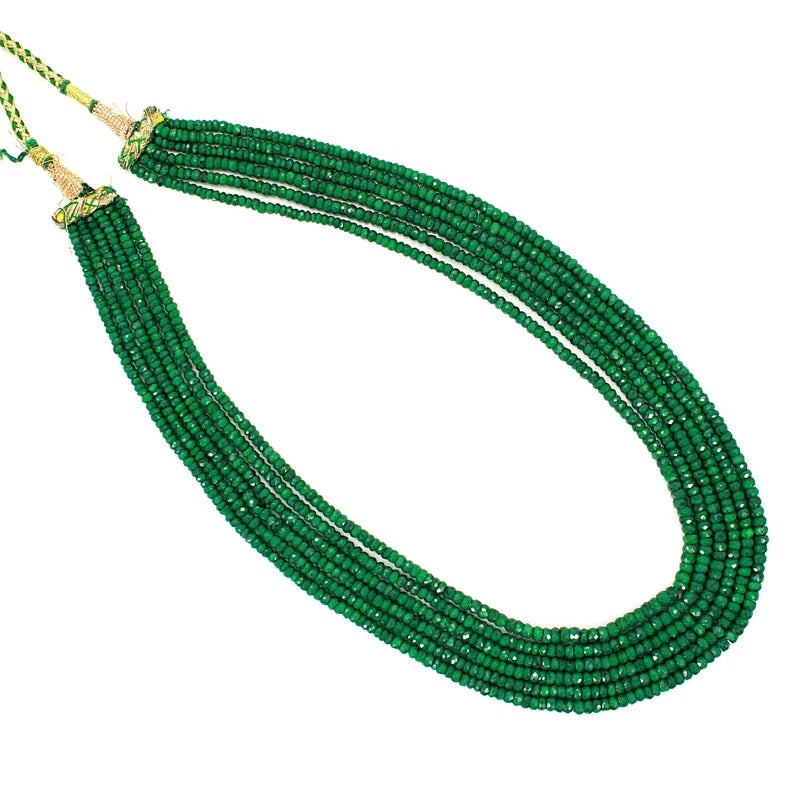 Emerald Corundum Beads Gemstone Necklace