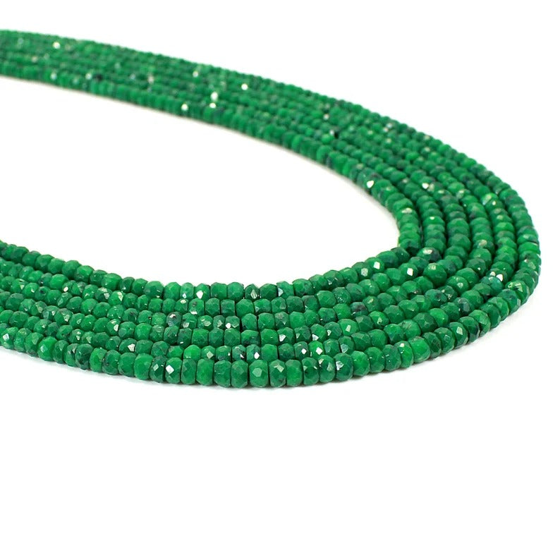 Emerald Corundum Beads Gemstone Necklace