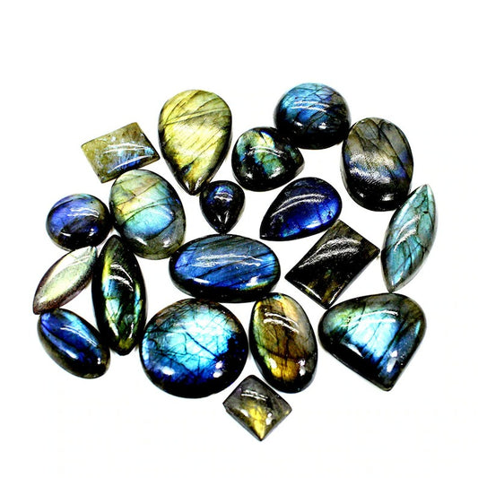 Madagascar Natural Multi Flashy Labradorite Freeform Cabochon Wholesale Lot