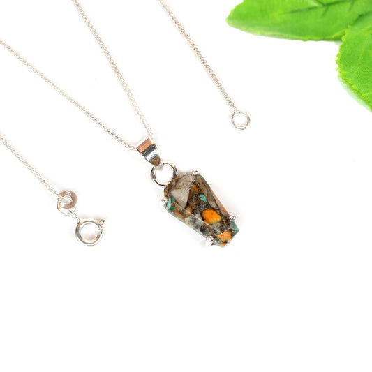 92.5 Sterling Silver Bumble Bee Gemstone Necklace