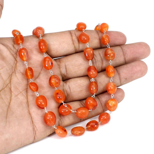 Carnelian Gemstone 92.5 Sterling Silver Necklace