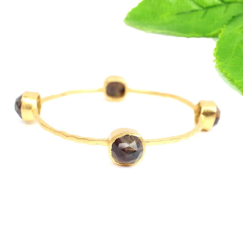 92.5 Sterling Silver Fancy Jasper Gemstone Bangle