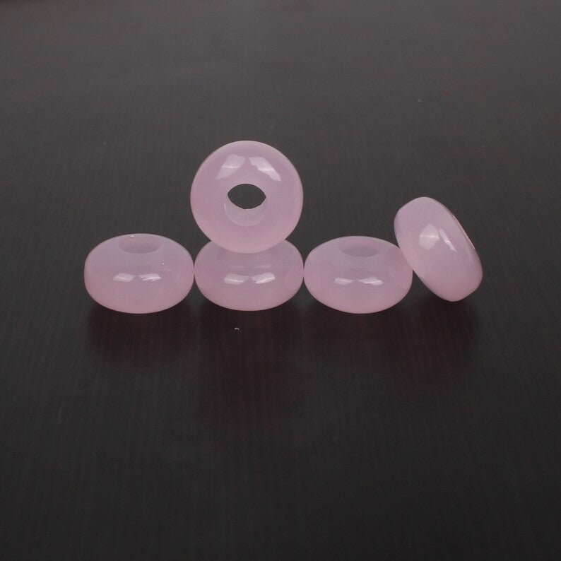 Diy Natural Rose Chalcedony Rondelle Smooth Beads