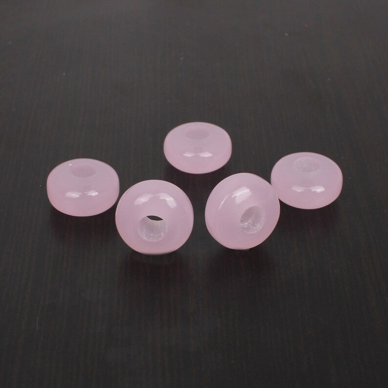 Diy Natural Rose Chalcedony Rondelle Smooth Beads