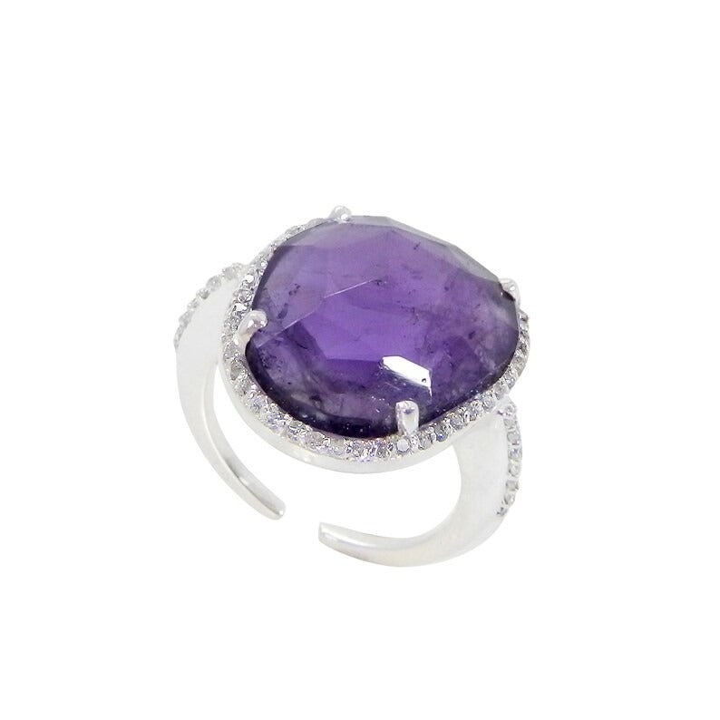 Amethyst Gemstone 92.5 Sterling Silver Ring