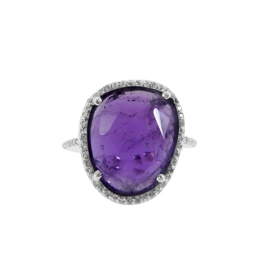 Amethyst Gemstone 92.5 Sterling Silver Ring