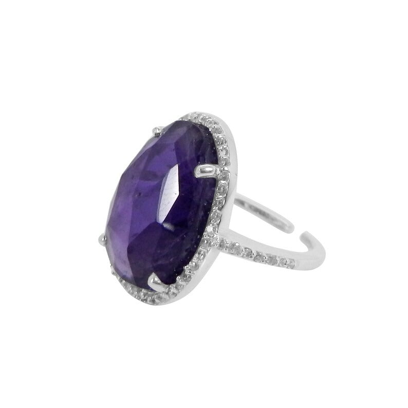 Amethyst Gemstone 92.5 Sterling Silver Ring