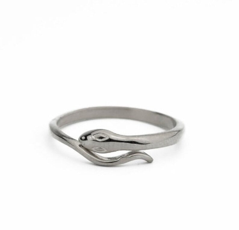 92.5 Sterling Silver Plain Silver Snake Ring