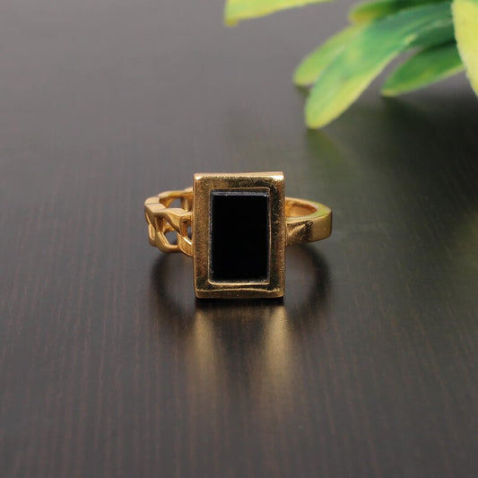 Black Onyx Gemstone 92.5 Sterling Silver Ring