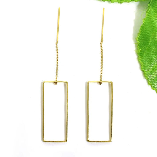 92.5 Sterling Silver Rectangle Earrings