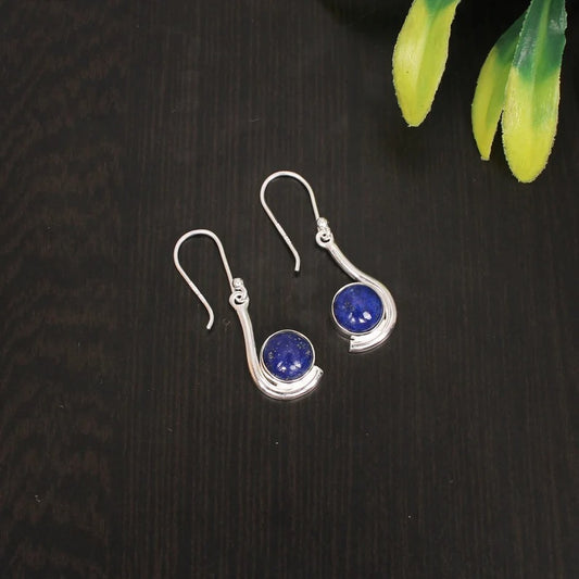 Lapis Lazuli Gemstone 92.5 Sterling Silver Earrings