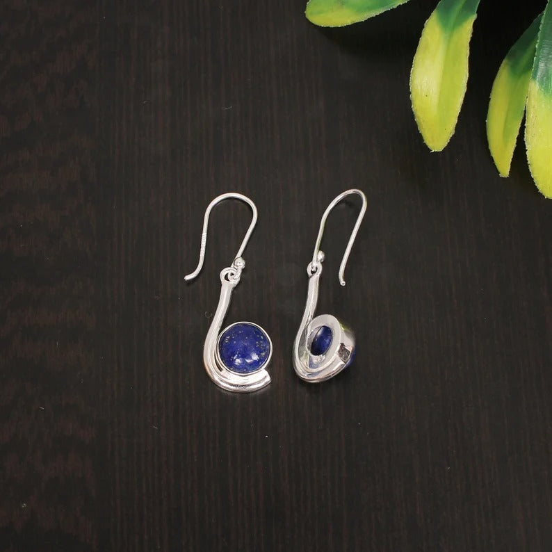 Lapis Lazuli Gemstone 92.5 Sterling Silver Earrings