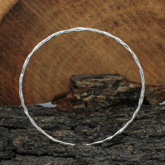 92.5 Sterling Silver Hammered Bangle