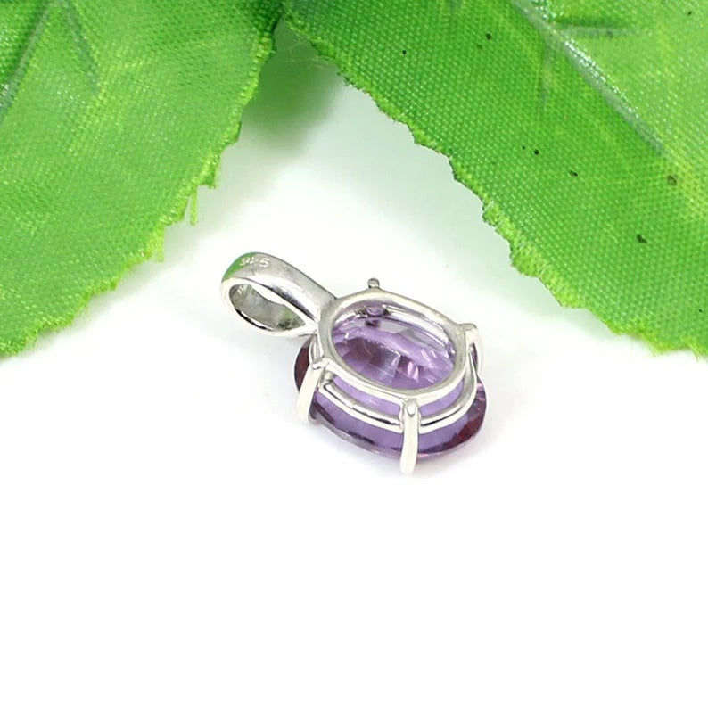 Amethyst Gemstone 92.5 Sterling Silver Pendant