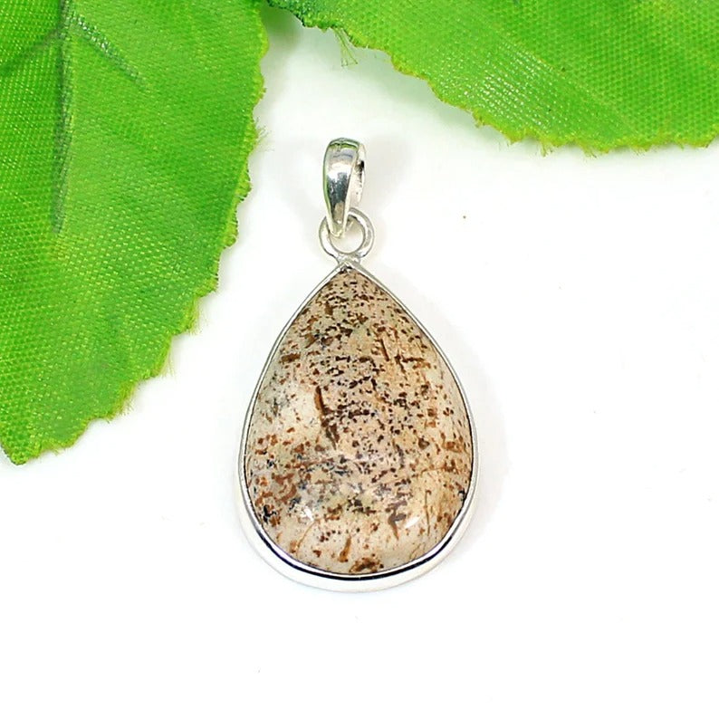 Picture Jasper Gemstone Sterling Silver Pendant